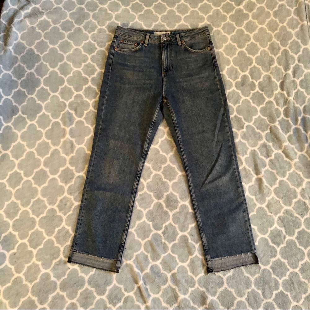 Topshop straight medium wash denim